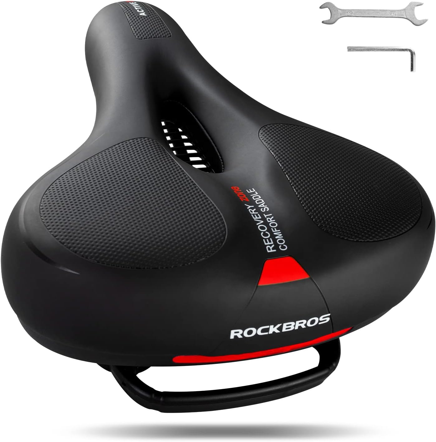ROCKBROS Fahrradsattel Bequem Gelsattel Herren Damen Ergonomischer Breiter Fahrradsitz Weich Memory Foam MTB Rennrad 26 * 22cm Atmungsaktiv Wasserdicht