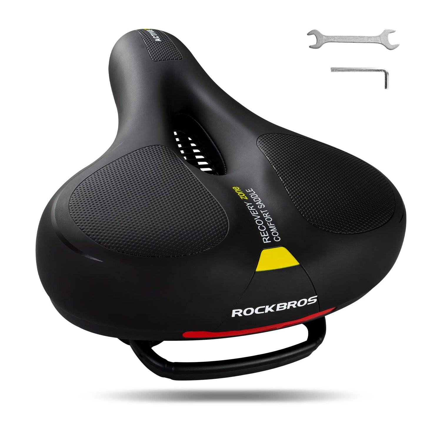ROCKBROS Fahrradsattel Bequem Gelsattel Herren Damen Ergonomischer Breiter Fahrradsitz Weich Memory Foam MTB Rennrad 26 * 22cm Atmungsaktiv Wasserdicht