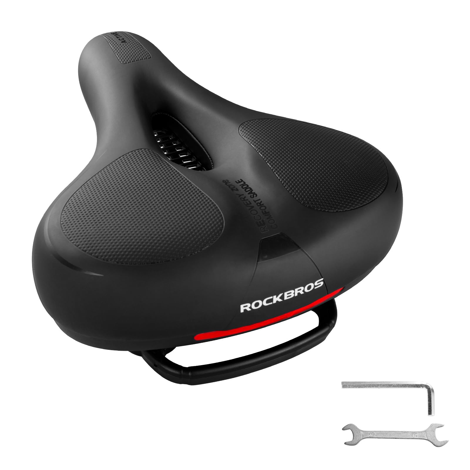 ROCKBROS Fahrradsattel Bequem Gelsattel Herren Damen Ergonomischer Breiter Fahrradsitz Weich Memory Foam MTB Rennrad 26 * 22cm Atmungsaktiv Wasserdicht